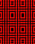 Bold Red Black Plaid Geometric Design Rug