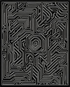 Circuit Board Pattern Geometric Rug