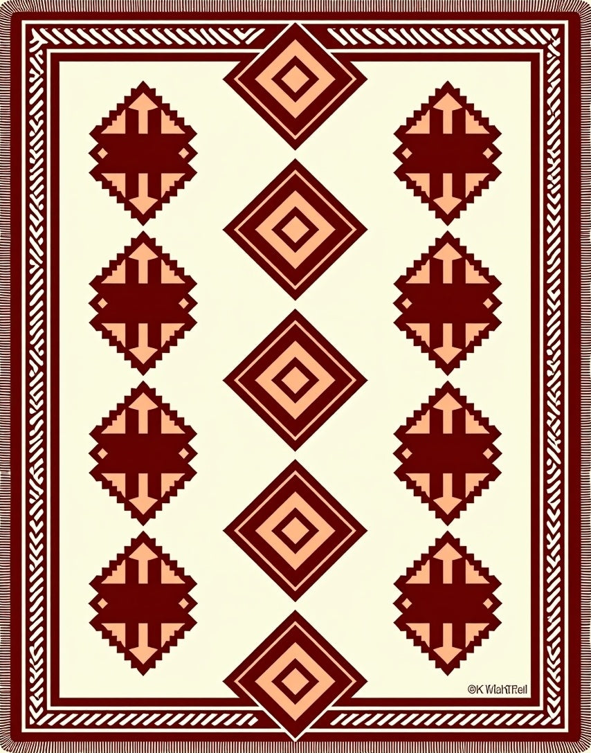 Geometric Diamond Stripe Pattern Rug