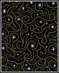 Black Yellow Swirling Starry Night Rug