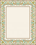 Art Nouveau Floral Swirl Border Rug