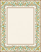 Art Nouveau Floral Swirl Border Rug