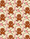 Whimsical Gingerbread Man Holiday Pattern Rug
