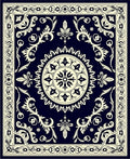 Ornate Floral Medallion Bordered Rug