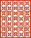 Red Orange Lattice Floral Pattern Rug