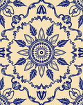 Vintage Floral Mandala Blue Design Rug
