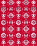 White Snowflake Floral Pattern Rug