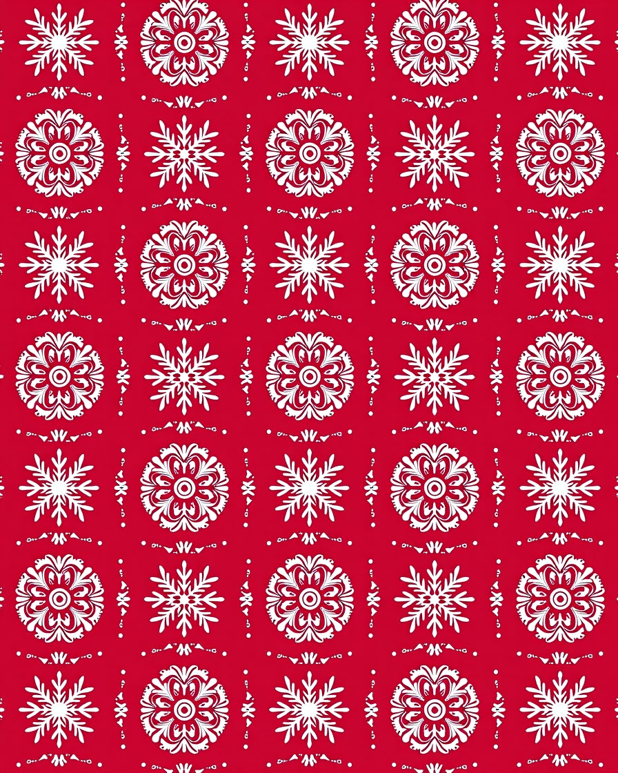 White Snowflake Floral Pattern Rug