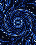 Cosmic Swirl Dynamic Blue Patterns Rug