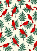 Red Birds On Evergreen Branches Rug