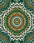 Green And Gold Mandala Pattern Rug