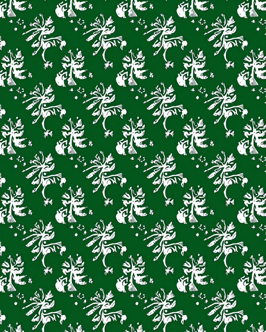 Abstract White Floral Patterned Rug