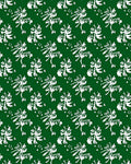 Abstract White Floral Patterned Rug