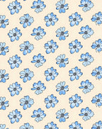 Light Blue Floral Sketch Pattern Rug
