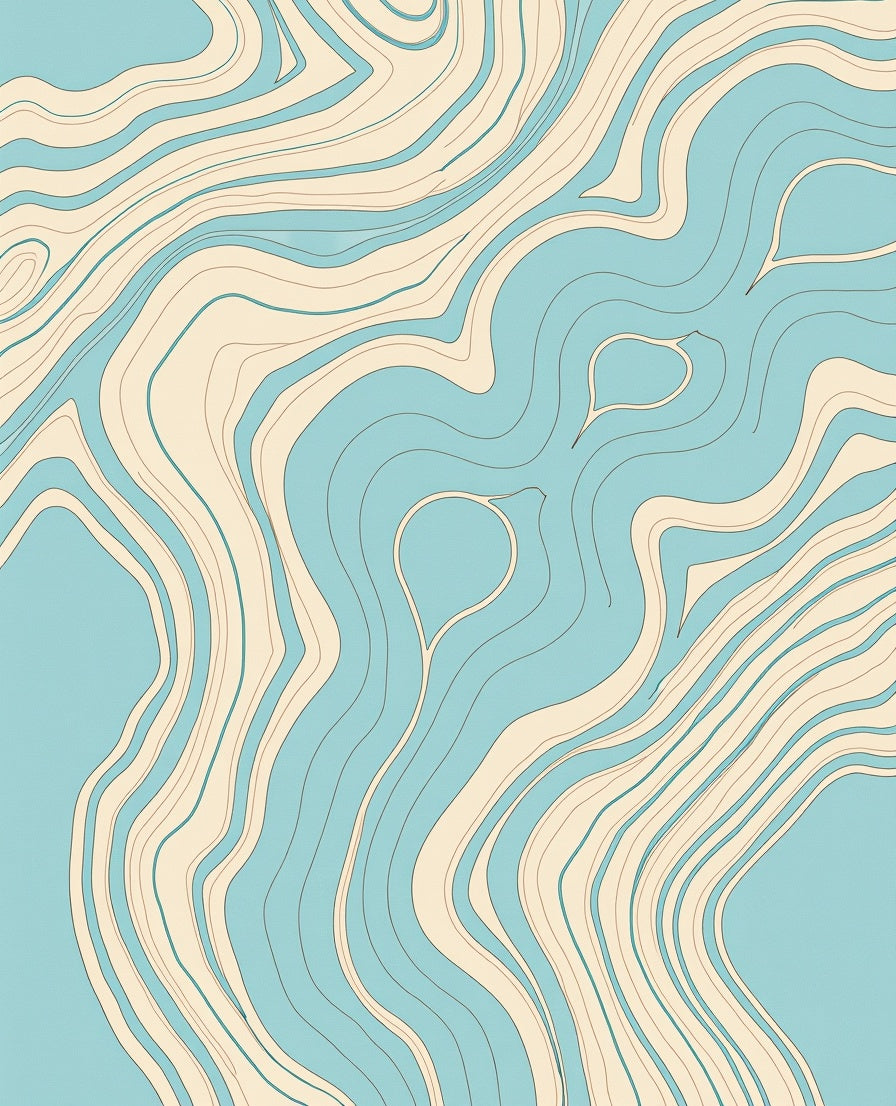 Flowing Wave Abstract Contour Design Rug