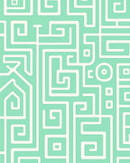 Abstract Geometric Maze Pattern Rug