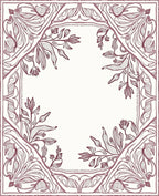 Art Nouveau Crimson Botanical Corner Rug