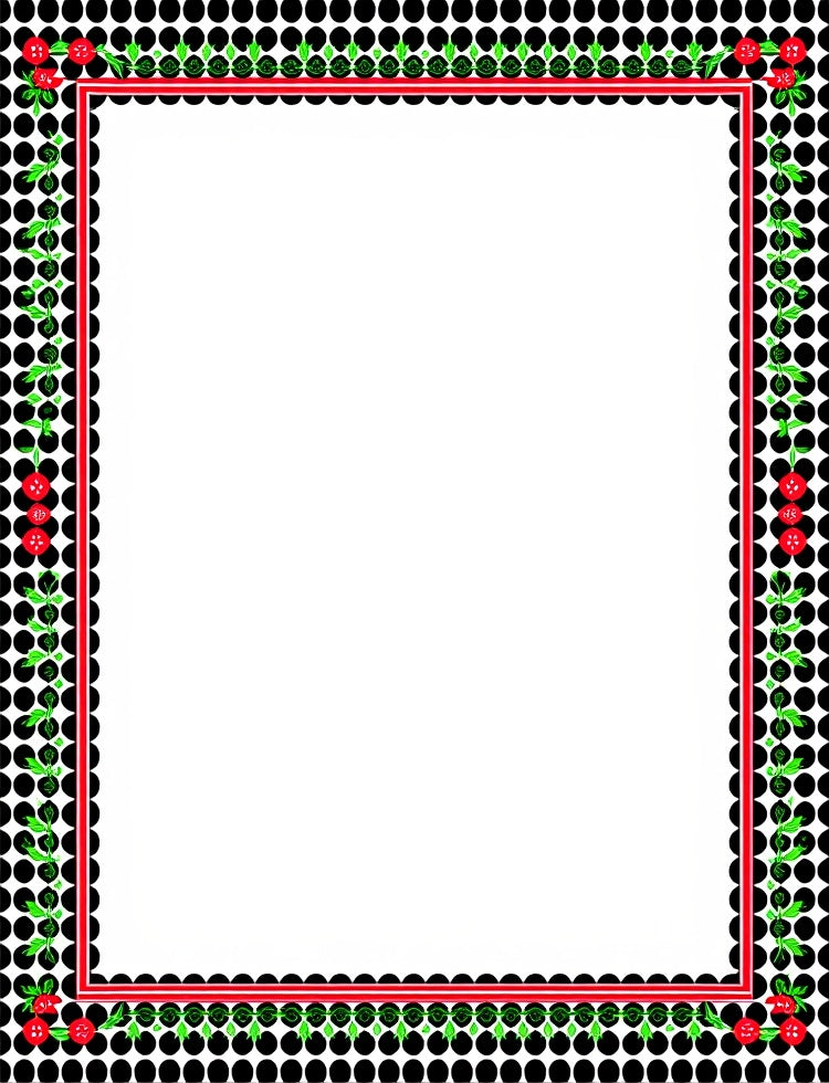 Ornate Red Black White Polka Dot Pattern Rug