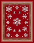 Red Snowflake Festive Pattern Rug