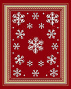 Red Snowflake Festive Pattern Rug