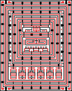 Bold Red Black Geometric Maze Rug