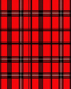 Bold Red Black White Plaid Pattern Rug