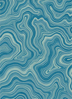 Blue Wavy Veined Abstract Pattern Rug