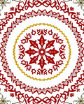 Red Gold Mandala Intricate Design Rug