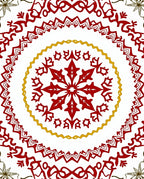 Red Gold Mandala Intricate Design Rug