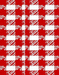 Red White Distressed Plaid Pattern Rug