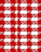 Red White Distressed Plaid Pattern Rug