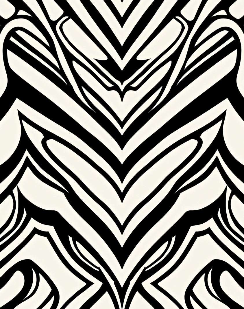 Bold Black White Abstract Pattern Rug