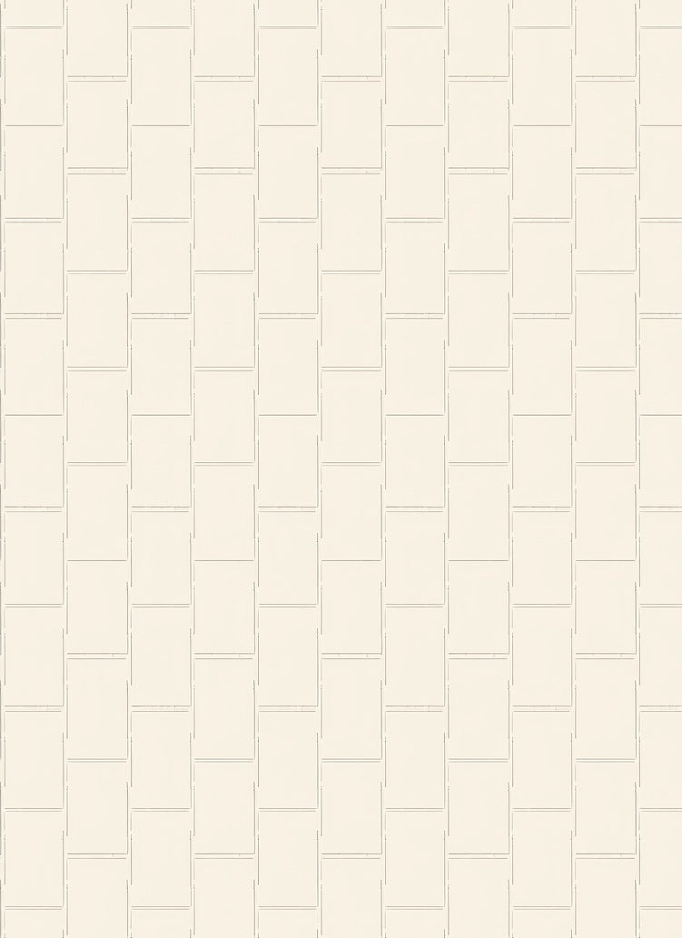 Minimalist Cream Interlocking Squares Pattern Rug