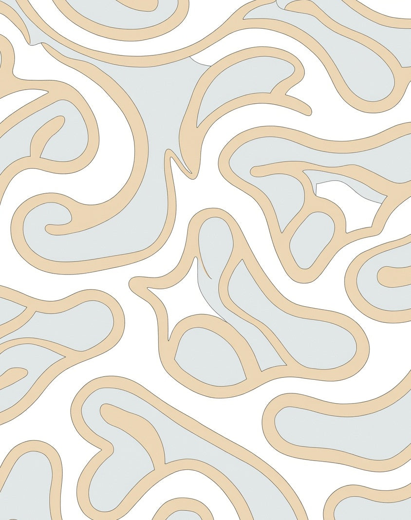 Organic Swirls Abstract Pattern Rug