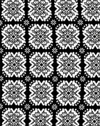 Black White Intricate Floral Pattern Rug