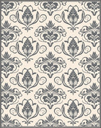 Damask Floral Swirl Vintage Pattern Rug