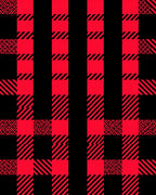 Bold Red Black Checked Geometric Rug