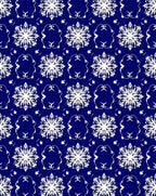 Deep Blue White Snowflake Medallion Harmony Rug