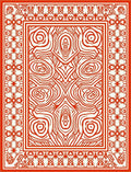 Red Ivory Intricate Border Design Rug