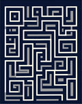 Modern Maze Patterned Geometric Design Rug
