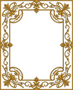 Ornate Gold Leaf Scroll Pattern Rug