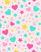 Playful Hearts and Stars Whimsical Pattern Rug