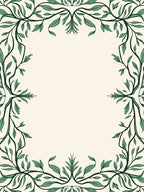 Vines Leaves Botanical Border Design Rug
