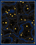 Cosmic Blue Starry Night Abstraction Rug