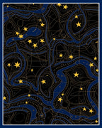 Cosmic Blue Starry Night Abstraction Rug
