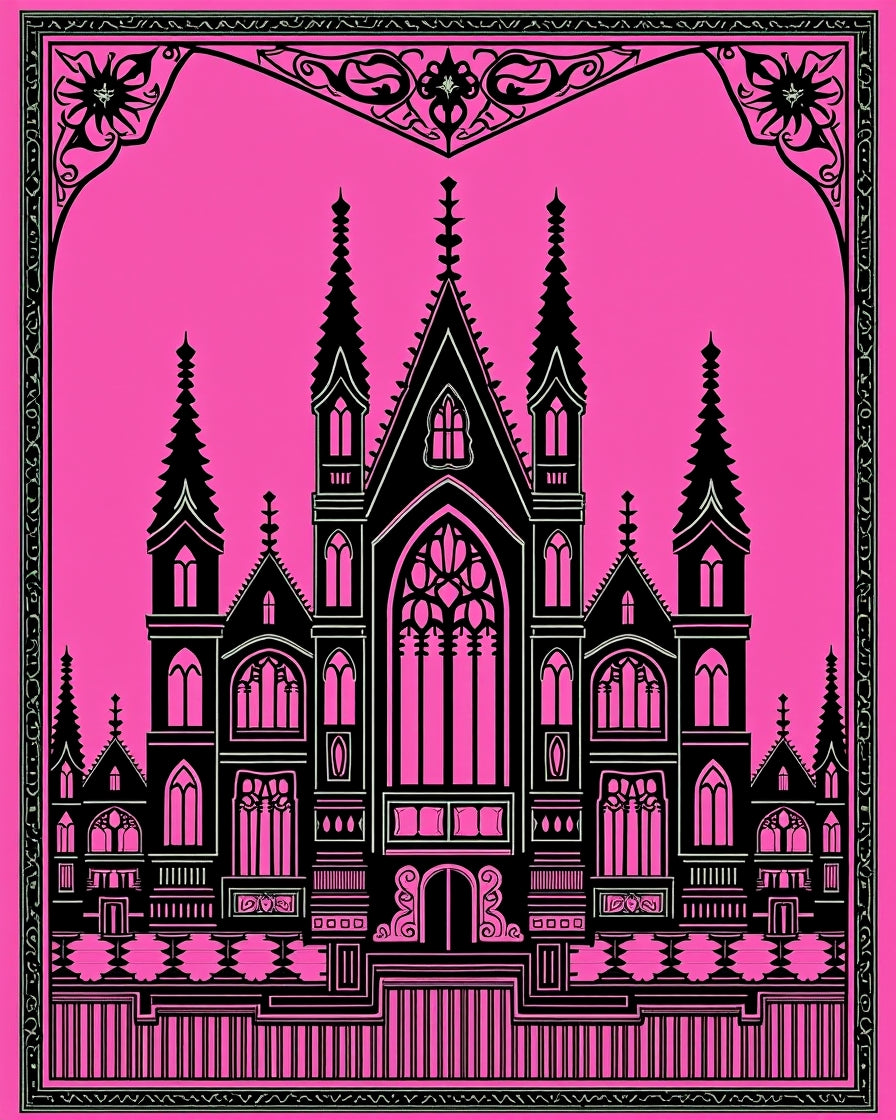 Gothic Castle Ornate Design Rug