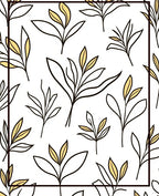 Line Art Botanical Leaf Pattern Rug