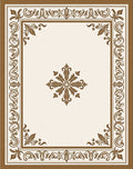 Ornate Scrollwork Floral Border Design Rug