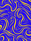 Bold Blue Yellow Swirl Pattern Rug