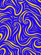 Bold Blue Yellow Swirl Pattern Rug